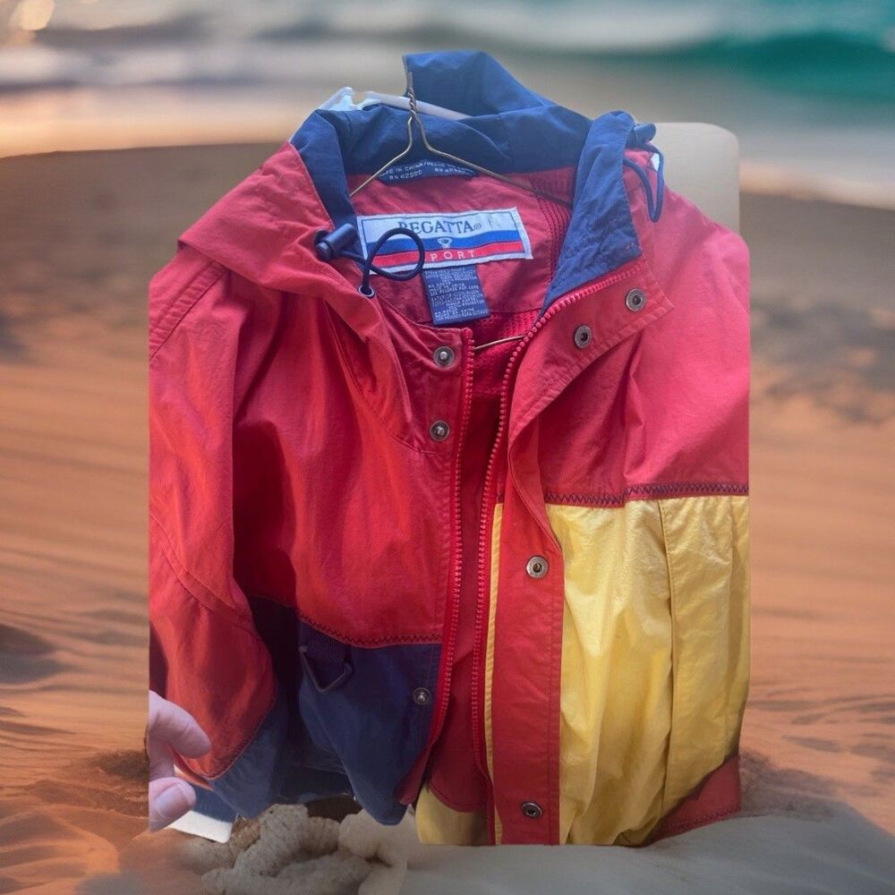 Vintage REGATTA SPORT Summer Sportswear Color Block Sailing Jacket S 80s 90s Med